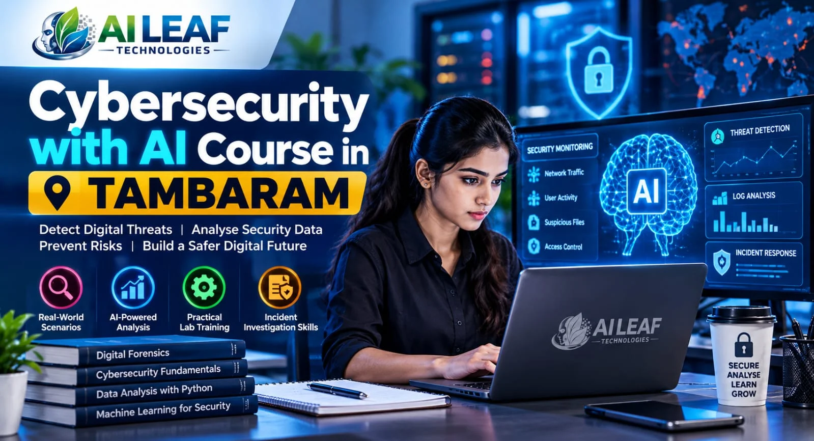 Cybersecurity with AI Course in Tambaram focused on digital threat investigation