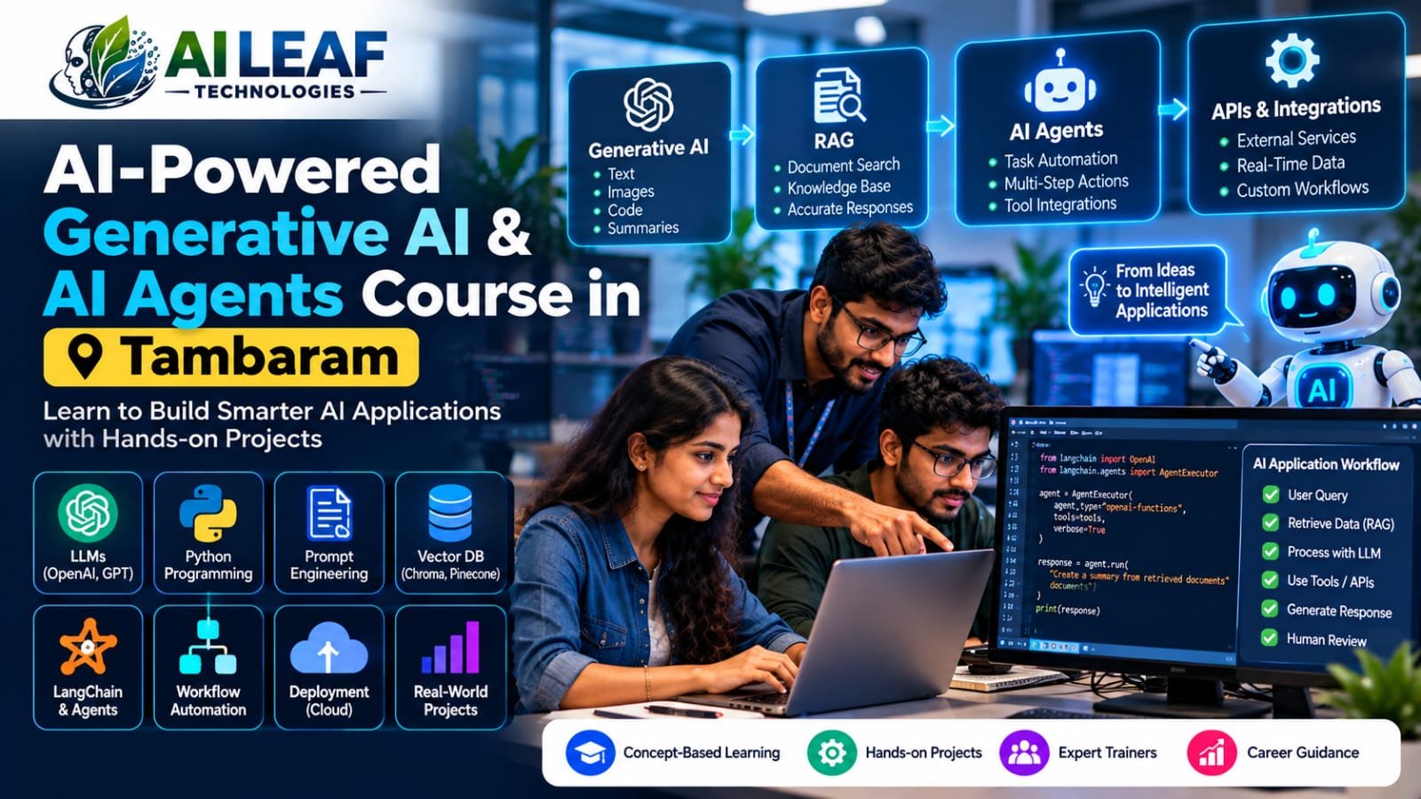 AI-Powered Generative AI & AI Agents Course in Tambaram with AI application development and automation practice
