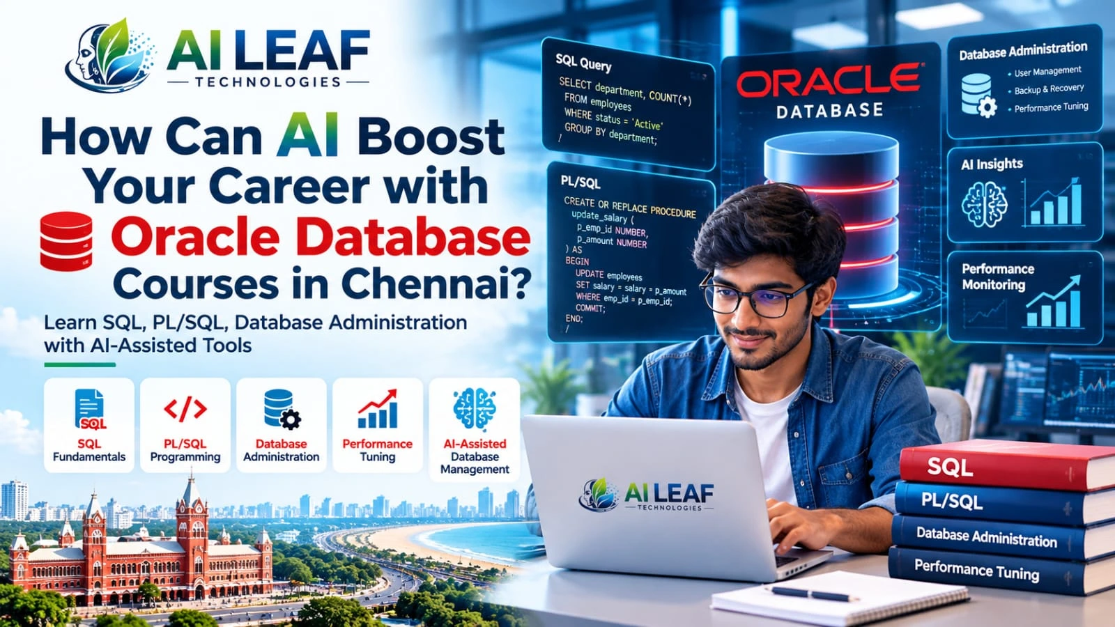 AI-powered Oracle database training in Chennai with SQL queries and database management